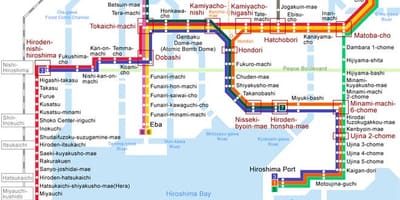 Карта Хіросіми трамвай