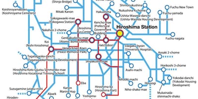 Карта Хіросіми транспорту